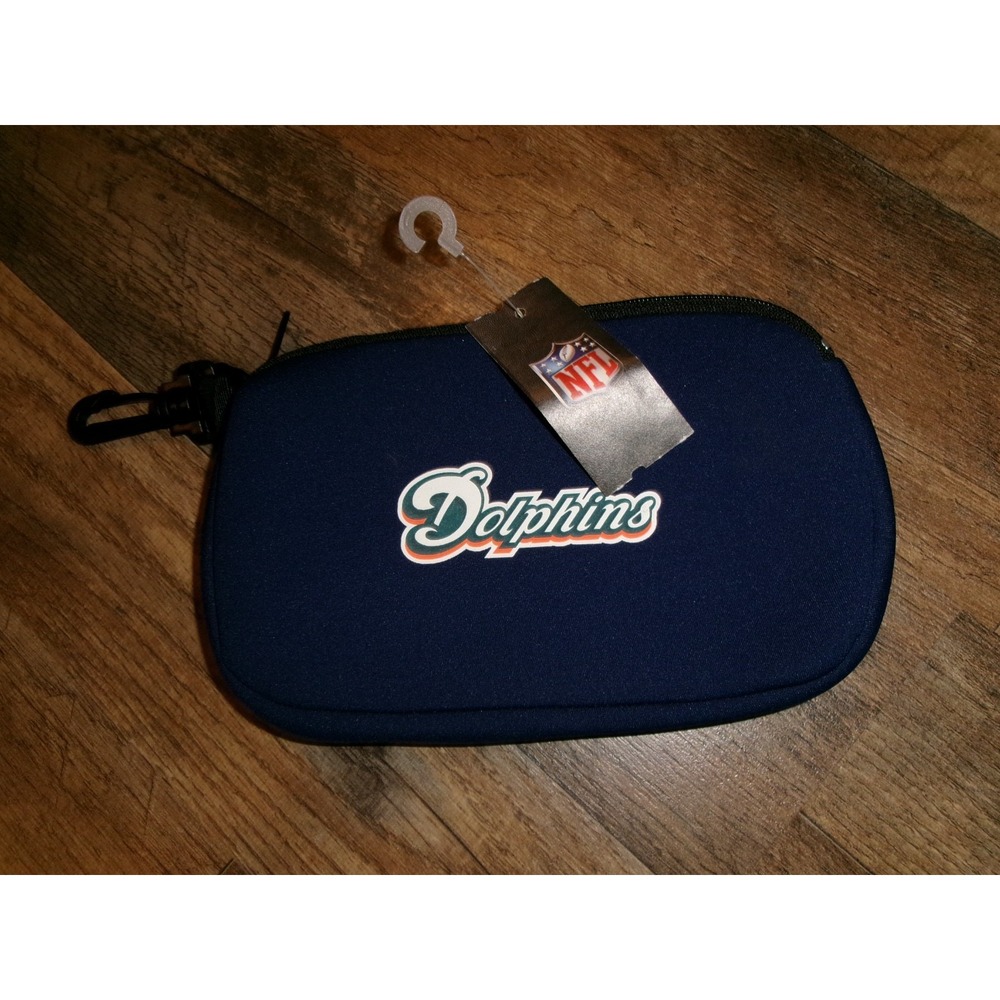 MIAMI DOLPHINS    7X9  BAG PURSE VINTAGE ZIPPER T1